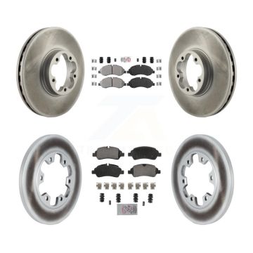 Front Rear Semi-Metallic Pads And Coated Disc Brake Rotors Kit For Ford Transit-350 HD KGA-105720