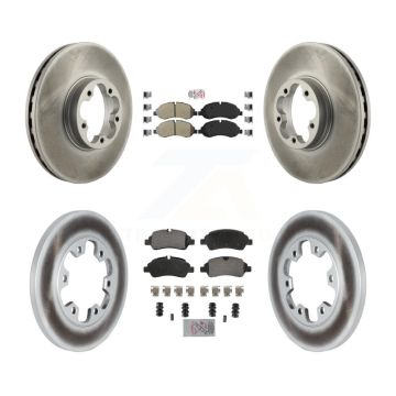 Front Rear Semi-Metallic Pads And Coated Disc Brake Rotors Kit For Ford Transit-350 HD KGA-105721