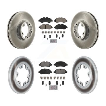 Front Rear Semi-Metallic Pads And Coated Disc Brake Rotors Kit For Ford Transit-350 HD KGA-105722