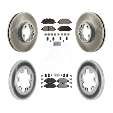 Front Rear Semi-Metallic Pads And Coated Disc Brake Rotors Kit For Ford Transit-350 HD KGA-105723