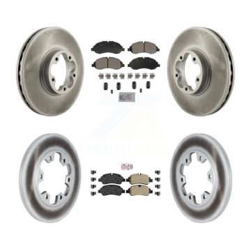 Front Rear Semi-Metallic Pads And Coated Disc Brake Rotors Kit For Ford Transit-350 HD KGA-105724