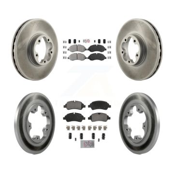 Front Rear Semi-Metallic Pads And Coated Disc Brake Rotors Kit For Ford Transit-350 HD KGA-105725