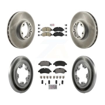 Front Rear Semi-Metallic Pads And Coated Disc Brake Rotors Kit For Ford Transit-350 HD KGA-105726