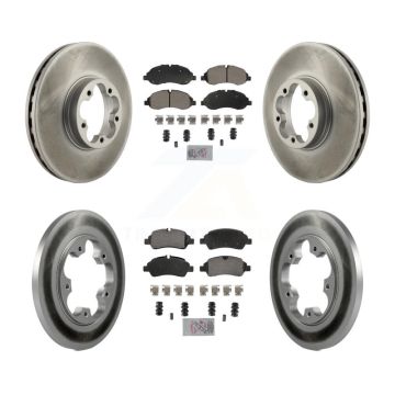 Front Rear Semi-Metallic Pads And Coated Disc Brake Rotors Kit For Ford Transit-350 HD KGA-105727