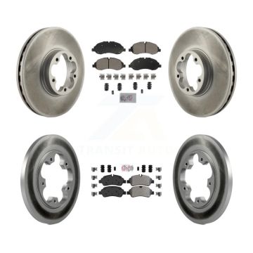 Front Rear Semi-Metallic Pads And Coated Disc Brake Rotors Kit For Ford Transit-350 HD KGA-105728