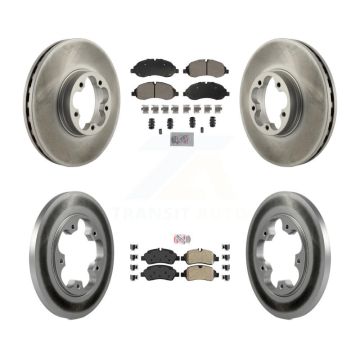 Front Rear Semi-Metallic Pads And Coated Disc Brake Rotors Kit For Ford Transit-350 HD KGA-105729