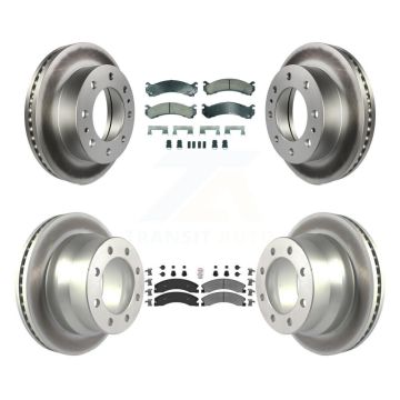 Front Ceramic Rear Semi-Metallic Pad Coat Brake Rotors Kit For Chevrolet Express 4500 GMC KGA-105732