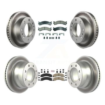 Front Rear Ceramic Pad Coated Disc Brake Rotors Kit For Chevrolet Express 4500 GMC Savana KGA-105733