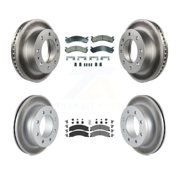 Front Ceramic Rear Semi-Metallic Pad Coat Disc Brake Rotor Kit For Chevrolet Express 4500 KGA-105735