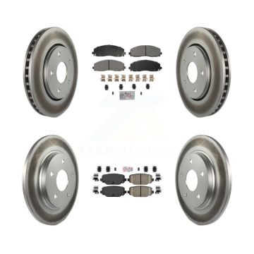 Front Semi-Metallic Rear Ceramic Pad Coated Disc Brake Rotors Kit For Dodge Grand Caravan KGA-105742