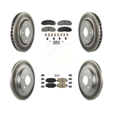Front Semi-Metallic Rear Ceramic Pad Coated Disc Brake Rotors Kit For Dodge Grand Caravan KGA-105743