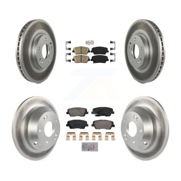 Front Rear Ceramic Pads And Coated Disc Brake Rotors Kit For Hyundai Santa Fe Kia Sorento KGA-105754