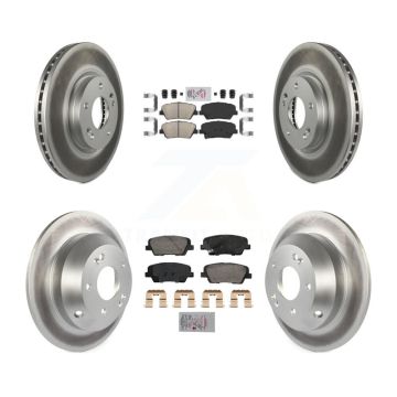 Front Rear Ceramic Pads And Coated Disc Brake Rotors Kit For Hyundai Santa Fe Kia Sorento KGA-105755