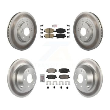 Front Rear Ceramic Pad Coated Disc Brake Rotor Kit For Hyundai Santa Fe Sport Kia Sorento KGA-105760
