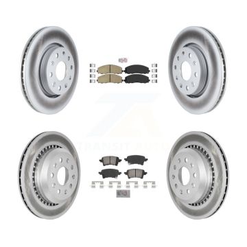 Front Rear Ceramic Pads And Coated Disc Brake Rotors Kit For 2020-2023 Jeep Gladiator KGA-105787