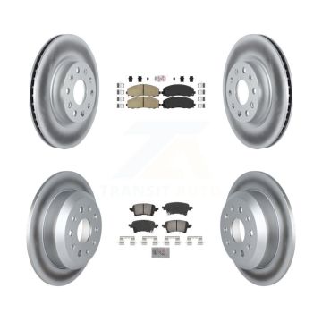 Front Rear Ceramic Pads And Coated Disc Brake Rotors Kit For Jeep Wrangler KGA-105789