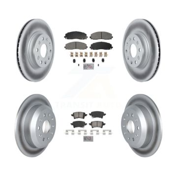 Front Semi-Metallic Rear Ceramic Pads And Coated Disc Brake Rotors Kit For Jeep Wrangler KGA-105791