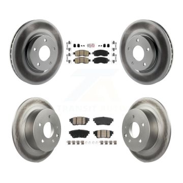 Front Rear Ceramic Pad Coated Brake Rotor Kit For Nissan Altima With Manual Parking KGA-105794