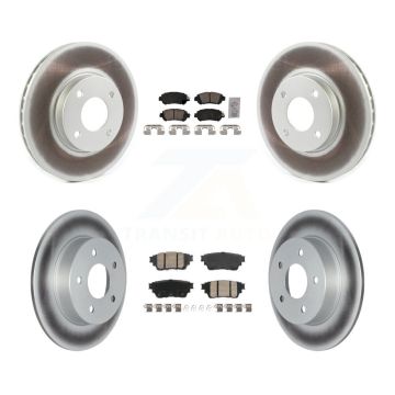 Front Rear Ceramic Pad Coat Disc Brake Rotor Kit For Nissan Kicks S with Drum rear brakes KGA-105796