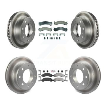 Front Ceramic Rear Semi-Metallic Pad Coat Brake Rotors Kit For Chevrolet Express 2500 GMC KGA-105799