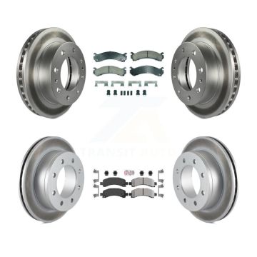 Front Ceramic Rear Semi-Metallic Pad Coated Brake Rotor Kit For GMC Savana 2500 Chevrolet KGA-105800