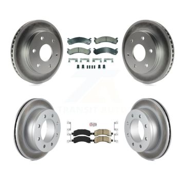 Front Rear Ceramic Pad Coated Brake Rotors Kit For 2006 Chevrolet Express 2500 GMC Savana KGA-105803