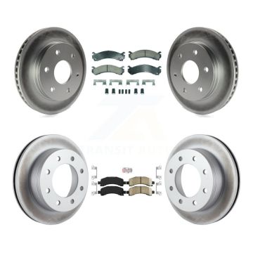 Front Rear Ceramic Pad Coat Brake Rotors Kit For Chevrolet Express 2500 With 6 Lug Wheels KGA-105804