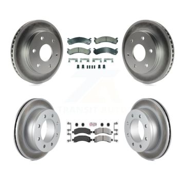 Front Ceramic Rear Semi-Metallic Pad Coat Brake Rotors Kit For Chevrolet Express 2500 GMC KGA-105805