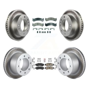 Front Rear Ceramic Pads And Coated Disc Brake Rotors Kit For 2001 GMC Sierra 3500 KGA-105809