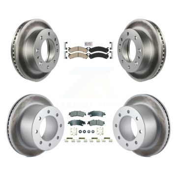 Front Ceramic Rear Semi-Metallic Pad Coated Disc Brake Rotor Kit For 2001 GMC Sierra 3500 KGA-105811