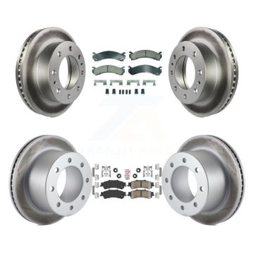 Front Rear Ceramic Pads And Coated Disc Brake Rotors Kit For 2001 GMC Sierra 3500 KGA-105813