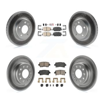 Front Rear Ceramic Pad & Coated Brake Rotor Kit For 2016 Chevrolet Malibu Carryover Model KGA-105821