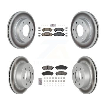 Front Rear Ceramic Pads And Coated Disc Brake Rotors Kit For 2019-2023 Ford Ranger KGA-105829