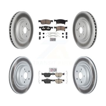 Front Rear Ceramic Pads And Coated Disc Brake Rotors Kit For 2019-2024 Subaru Ascent KGA-105830
