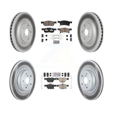 Front Rear Ceramic Pads And Coated Disc Brake Rotors Kit For 2019-2024 Subaru Ascent KGA-105831