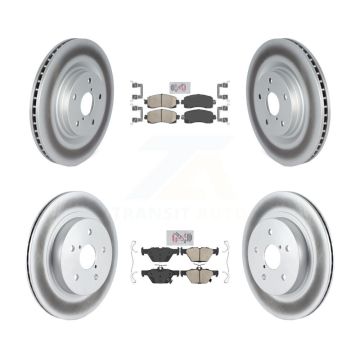 Front Rear Ceramic Pad & Coated Disc Brake Rotors Kit For 2020-2022 Subaru Outback Legacy KGA-105832