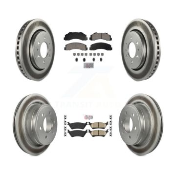 Front Rear Ceramic Pads And Coated Disc Brake Rotors Kit For Ford F-150 KGA-105836