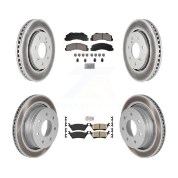 Front Rear Ceramic Pad Coated Brake Rotors Kit For 2012-2014 Ford F-150 With 7 Lug Wheels KGA-105837