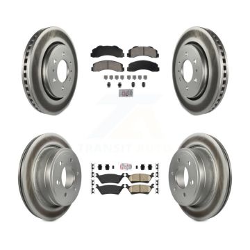 Front Rear Ceramic Pads And Coated Disc Brake Rotors Kit For Ford F-150 KGA-105838