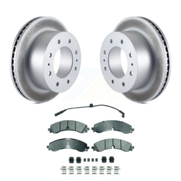 Rear Coated Brake Rotors Semi-Metallic Pad Kit For GMC Chevrolet Sierra 2500 HD Silverado KGA-105875