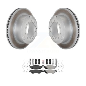 Rear Coat Brake Rotor Semi-Metallic Pad Kit For Ford F-450 Super Duty F-550 International KGA-105876