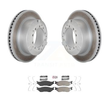 Rear Coat Brake Rotor Semi-Metallic Pad Kit For Ford F-450 Super Duty F-550 International KGA-105877