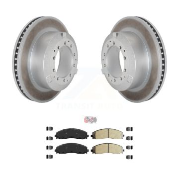 Rear Coat Brake Rotor Semi-Metallic Pad Kit For 15-16 Ford F-350 Super Duty Cab & Chassis KGA-105879