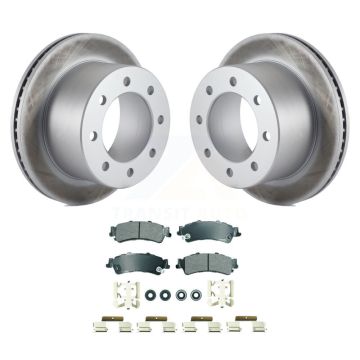 Rear Coated Disc Brake Rotors And Semi-Metallic Pads Kit For 2001 GMC Sierra 3500 KGA-105901