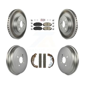 Front Rear Disc Brake Rotors Ceramic Pads And Coated Drum Kit For Toyota Yaris KGA-105913