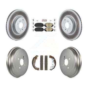 Front Rear Brake Rotors Ceramic Pad Coat Drum Kit For 15-18 Toyota Yaris Disc rear brakes KGA-105914