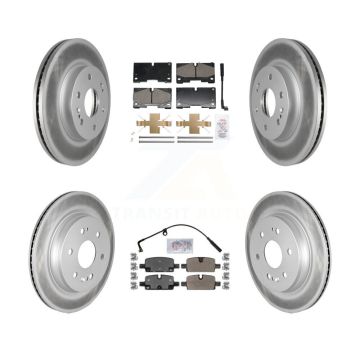 Front Ceramic Rear Semi-Metallic Pad Coat Brake Rotors Kit For Chevrolet GMC Silverado XL KGA-105943