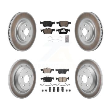 Front Rear Ceramic Pads And Coated Disc Brake Rotors Kit For 2022-2023 Ford Maverick KGA-105955