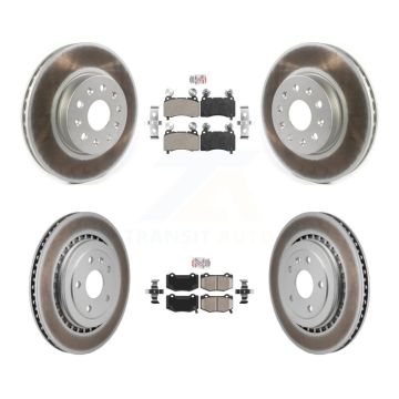 Front Semi-Metallic Rear Ceramic Pad And Coated Disc Brake Rotor Kit For Chevrolet Camaro KGA-105956