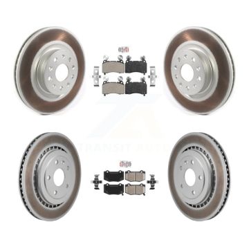 Front Semi-Metallic Rear Ceramic Pad And Coated Disc Brake Rotor Kit For Chevrolet Camaro KGA-105957